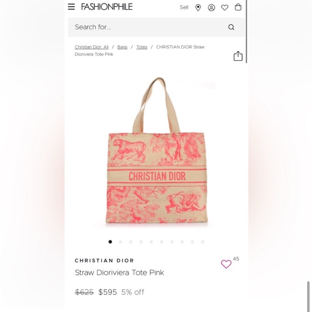 Christian Dior Dioriviera Raffia ❤️ Limited Edition 
Shopping Tote - Picture 8 of 14